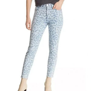 Current/Elliott Women's Stiletto Ankle Skinny Jeans Size 27 Inky Blue Leopard